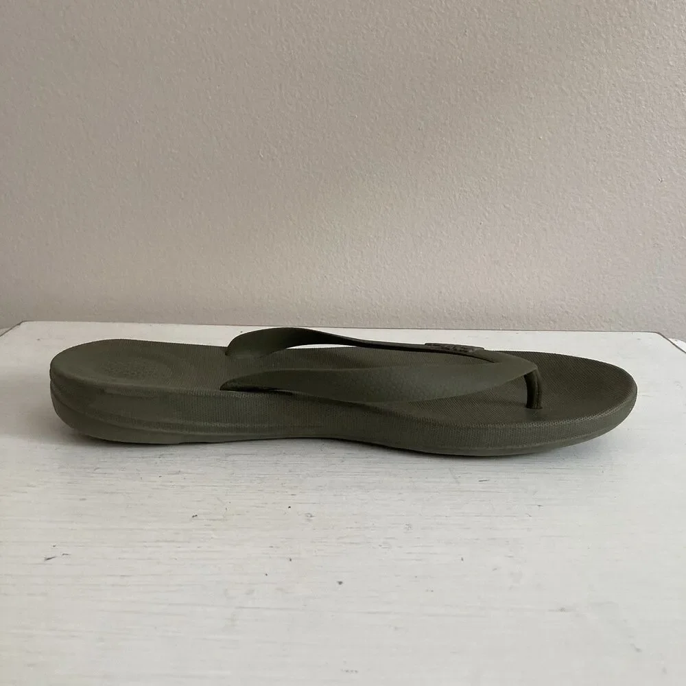 FitFlop iQushion Ergonomic Green Comfort Flip Flops Mens Size 9 Comfort